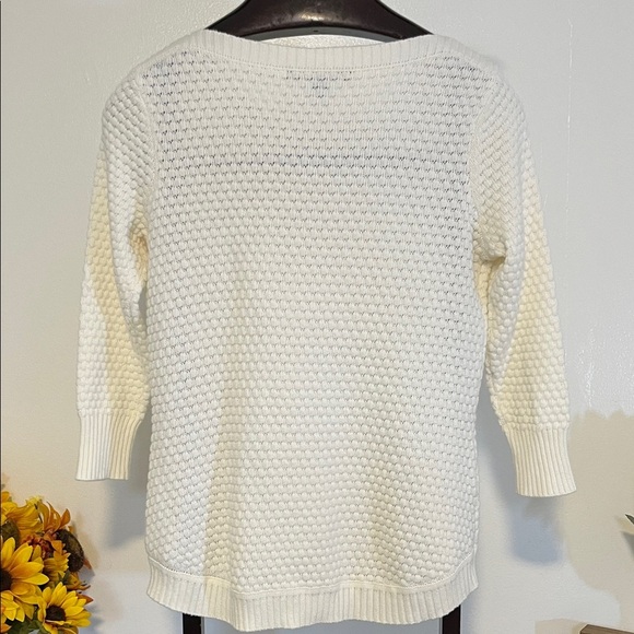 Fever White Textured Knit Sweater Women’s Medium Long Sleeve Pullover Top - Picture 5 of 5
